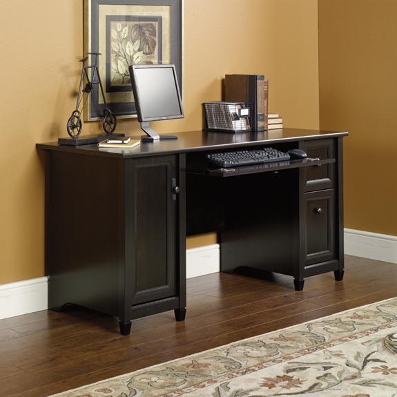 Sauder edge water store library with doors